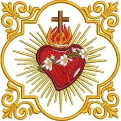 Embroidery Design Frame With The Chastest Heart Of Joseph 13 Cm