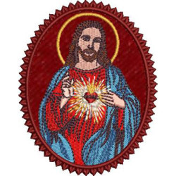 Embroidery Design Sacred Heart Of Jesus Medal 10 Cm
