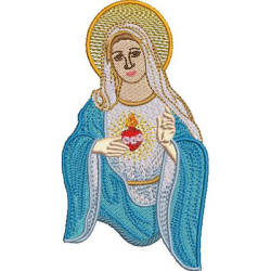 Diseño Para Bordado Nuestra Señora Inmaculado Corazón De María 13 Cm