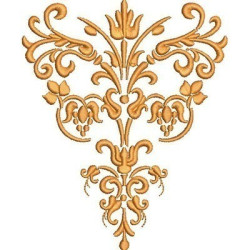 Embroidery Design Golden Arabesques 16 Cm