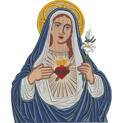 Diseño Para Bordado Inmaculado Corazón De María 20 Cm