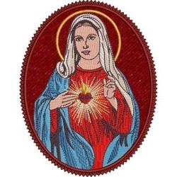 Embroidery Design Immaculate Heart Of Mary Medal