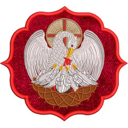 Diseño Para Bordado Pelican Eucarístico Tela Aplicada