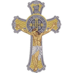 MEDALLA JESUS ​​CRUCIFICADO 17 CM SAN BENEDICTO