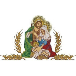 Embroidery Design Holy Family With Wheats