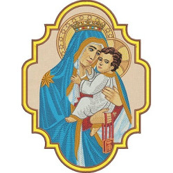 Embroidery Design Our Lady Of Carmel In A Frame With 26 Cm