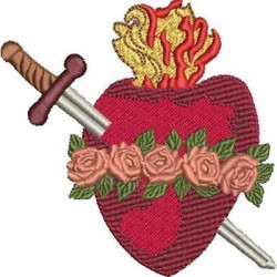 Embroidery Design Immaculate Heart Of Mary 9 Cm