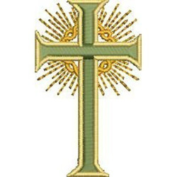 Embroidery Design Cross With Crown Of Thorns 6 Cm