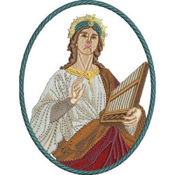 Embroidery Design Santa Cecilia Medal 13 Cm