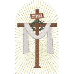 Embroidery Design Resurrection Cross 22 Cm