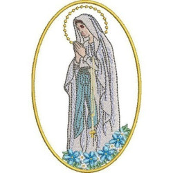 Embroidery Design Our Lady Of Graces Medal 14 Cm