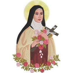 Diseño Para Bordado Santa Teresa Con Arco De Flores