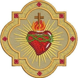 Embroidery Design Sacred Heart Of Jesus Frame 10 Cm