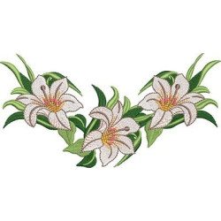 Embroidery Design Lilies 19 Cm