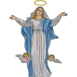 Diseño Para Bordado Nuestra Señora De Los ángeles 18 Cm