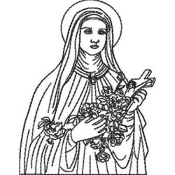 Embroidery Design Saint Therese Of The Boy Jesus Contoured 1