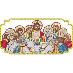 Diseño Para Bordado Santa Cena En Cuadro 20 Cm