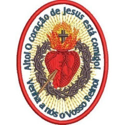 Embroidery Design Sacred Heart Of Jesus Medal Portuguese 4