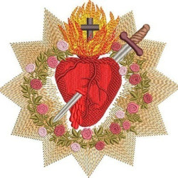 Embroidery Design Immaculate Heart Of Mary 14 Cm