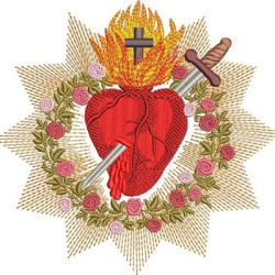 Embroidery Design Immaculate Heart Of Mary 16 Cm