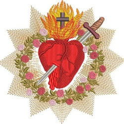 Diseño Para Bordado Inmaculado Corazón De María 16 Cm
