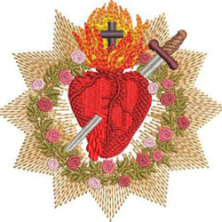 Embroidery Design Immaculate Heart Of Mary 10 Cm