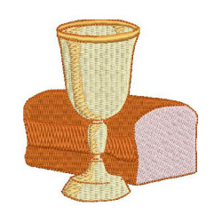 Embroidery Design Bread And Wine Glass
