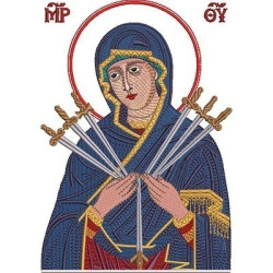 Diseño Para Bordado Nuestra Señora De Los Dolores Bizantina 1
