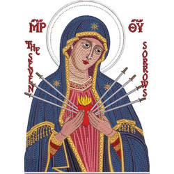 Diseño Para Bordado Nuestra Señora De Los Dolores Bizantina 2