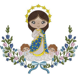 Embroidery Design Our Lady Immaculate Conception Cute 3
