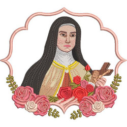 Embroidery Design Saint Therese In The Rose Frame 2