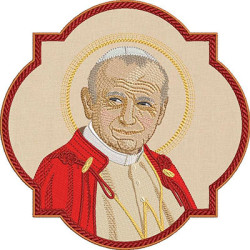 Matriz De Bordado Papa João Paulo Ii Na Moldura