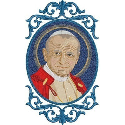 Matriz De Bordado Papa João Paulo Ii Na Moldura 2