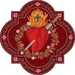 Embroidery Design Immaculate Heart Of Mary In Frame 4