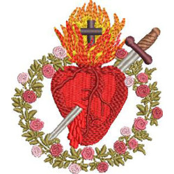 Embroidery Design Immaculate Heart Of Mary 8 Cm