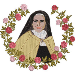 Embroidery Design Sain Therese In The Frame Of Roses