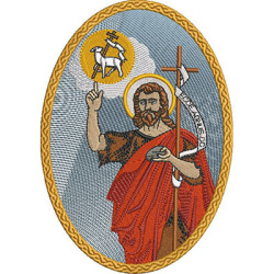 Embroidery Design Medal Saint John The Baptist 18 Cm