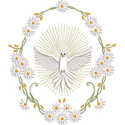 Embroidery Design Divine Holy Spirit With Daisies