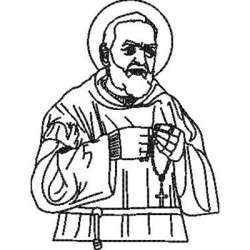 Embroidery Design Padre Pio Contoured 1