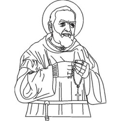 Diseño Para Bordado Padre Pio Contorneado 2