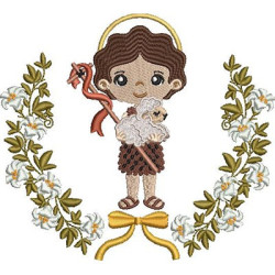 Embroidery Design Saint John Cute In The Lilies Frame