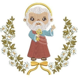 SAINT PEDRO CUTE IN LILIES FRAME