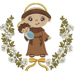 SAINT ANTHONY CUTE IN LILIES FRAME