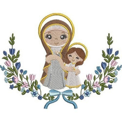 Embroidery Design Saint Ana Cute Floral Frame