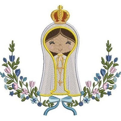 OUR LADY OF FATIMA CUTE IN FLORAL FRAME