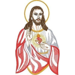 Matriz De Bordado Sagrado Coração De Jesus Contornado 4