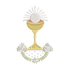 Embroidery Design Chalice With Consecrated Host 8 Cm