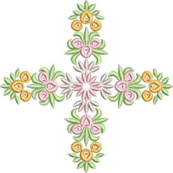 Diseño Para Bordado Cruz Floral