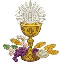 Embroidery Design Chalice With Consecrated Host 10 Cm