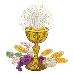 Embroidery Design Chalice With Consecrated Host 10 Cm